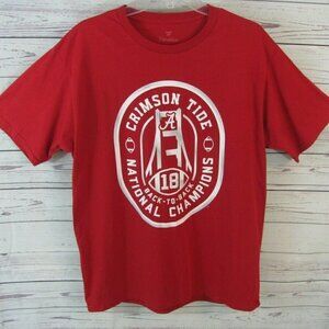 Alabama Crimson Tide Football NCAA Champions T-Shirt Fanatics Red Cotton Size L